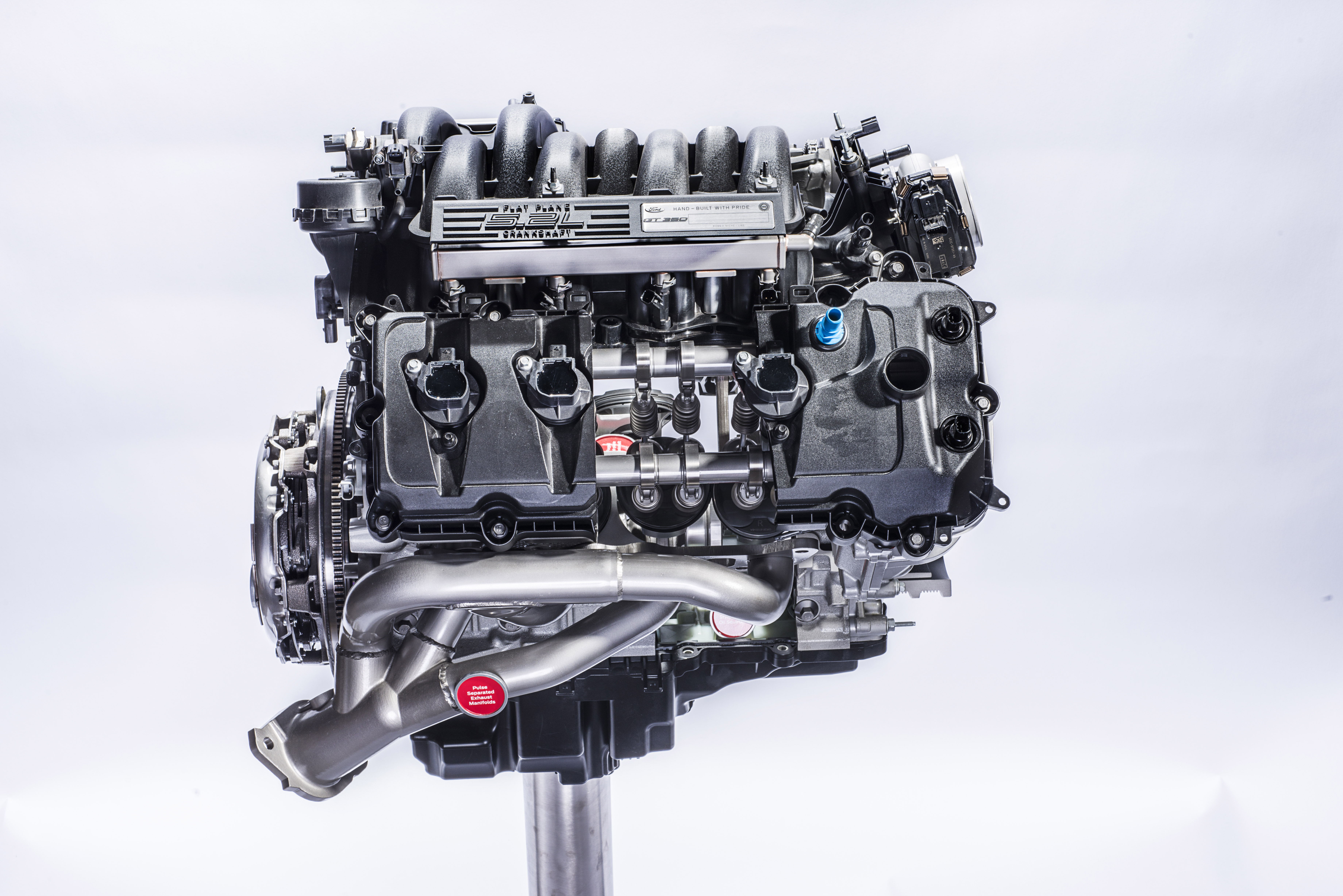 The 5.2-liter flat-plane-crank Voodoo V8 engine bay